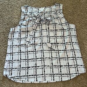 LOFT Checkered Sleeveless Blouse